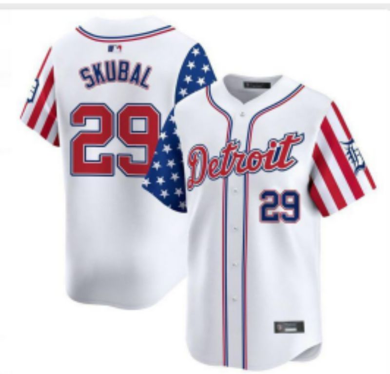 Men Detroit Tigers 29 Skubal White a generation of national flags Jointly Name 2025 Nike MLB Jersey style 7
